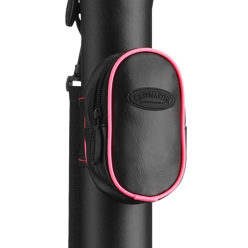 Casemaster Q-Vault Supreme Billiard/Pool Cue Hard Case, Holds 1 Complete 2-Piece Cue (1 Butt/1 Shaft), Black with Pink Trim - Image 2